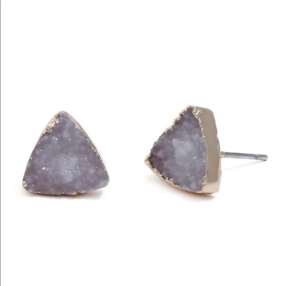 RESTOCKED Faux Gold Dipped Gem Stone Earrings - Picture 2 of 4